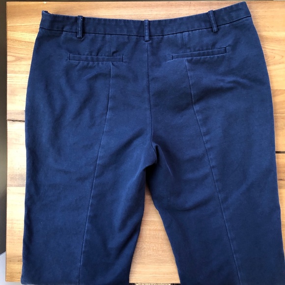 Jones & Co. High Waisted Cotton Navy Blue Cropped Stretch Pants - Picture 6 of 7